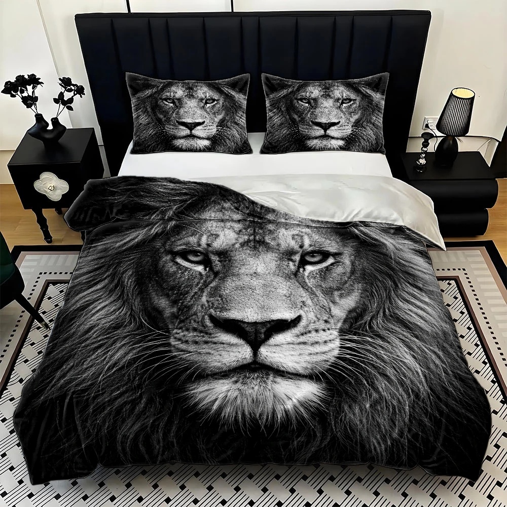 3Pc Black and White Lion Print - Luxury Skincare Design ulasan dan harga